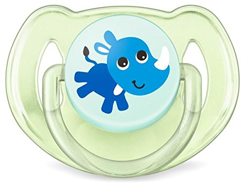 Philips Avent SCF169/27 - Set de 2 chupetes Gama Safari, de 6 a 18 meses, diseño mono o rinoceronte, para niño