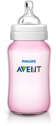 Philips Avent SCF567/17 - Biberón Classic+ de 330 ml, tetina de flujo variable, anticólico, color rosa