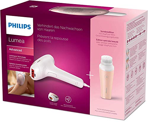 Philips bri922/00 Lumea Advanced IPL dispositivo con 2 accesorios para cuerpo, cara & 1 Mini Cepillo de limpieza facial; Cable.