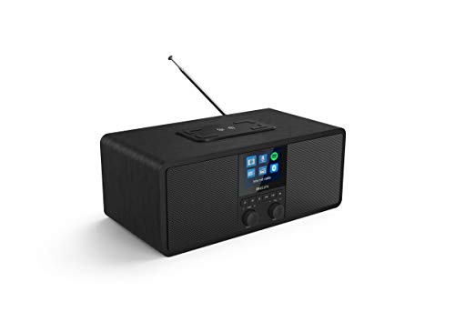 Philips Radio por Internet R8805/10 Dab+ Radio con Spotify Connect (Bluetooth, Temporizador, Alarma Dual, Panel de Carga Qi para Móviles, USB) Color Negro - Modelo de 2020/2021