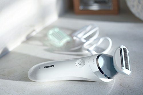 Philips SatinShave Advanced Afeitadora eléctrica en seco y húmedo BRL130/00 - Depiladora femenina (Azul, Blanco, Li-Ion, 8 V, 8 h, 60 min)