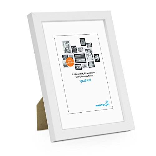 Photolini Juego de 3 Marcos 21x30 cm / A4 Modernos, Blancos de MDF con Vidrio acrílico, Incluyendo Accesorios/Collage de Fotos/galería de imágenes