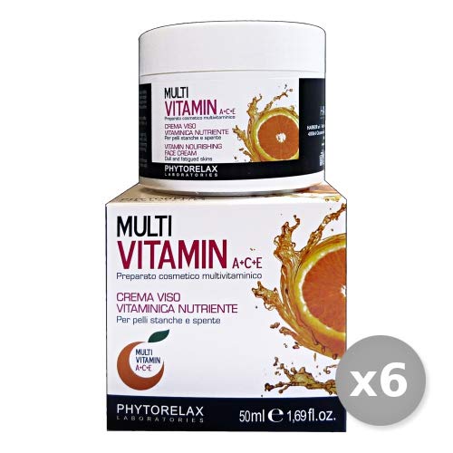 Phytorelax – Juego de 6 multivitamínico Crema rigenergizzante 50 ML. Cuidado de la Cara, Multicolor, única