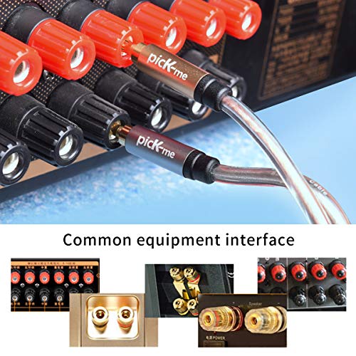 picK-me Cable Banana de Altavoz de Hilo,Cable de Altavoz con Puntas Dobles de Banana Chapadas en Oro,Cable de Altavoz 16AWG con Enchufes Tipo Banana (5M/16.4FT)