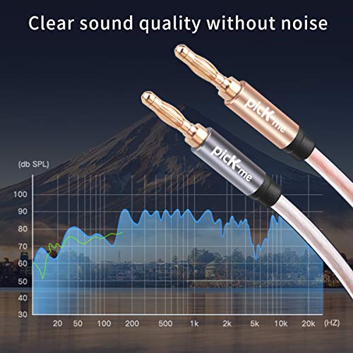 picK-me Cable Banana de Altavoz de Hilo,Cable de Altavoz con Puntas Dobles de Banana Chapadas en Oro,Cable de Altavoz 16AWG con Enchufes Tipo Banana (5M/16.4FT)