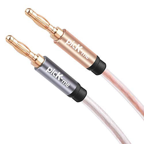 picK-me Cable Banana de Altavoz de Hilo,Cable de Altavoz con Puntas Dobles de Banana Chapadas en Oro,Cable de Altavoz 16AWG con Enchufes Tipo Banana (5M/16.4FT)