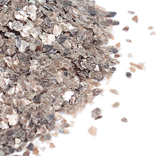 Piedra brillante triturada mágica natural copos de mica para pintura de resina, arte y manualidades, arte de uñas, decoración de hojas, multiuso de 2 a 4 mm (6-10 malla), Tawny