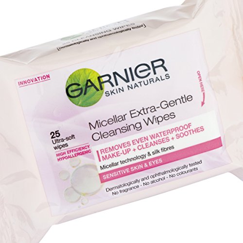 Piel Garnier Naturals micelar, extremadamente suave, toallitas de limpieza 25