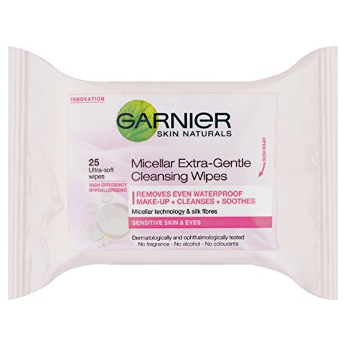 Piel Garnier Naturals micelar, extremadamente suave, toallitas de limpieza 25