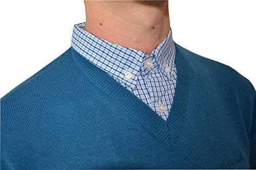 Pierre Cardin - Jersey de punto con cuello en V para hombre Beige Gasolina. XXL