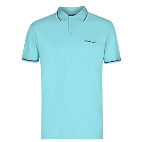 Pierre Cardin - Polo de manga corta para hombre. Azul Menta. M