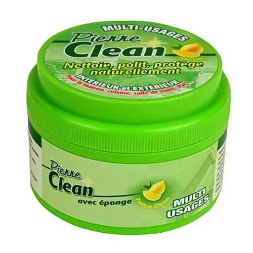 Pierre Clean 600 G aroma limón con esponja – Producto a base de arcilla, appelé aussi Pierre rénovante o piedra de barro, que permite de limpiar, pulir, proteger NATURELLEMENT tu interior y exterior.