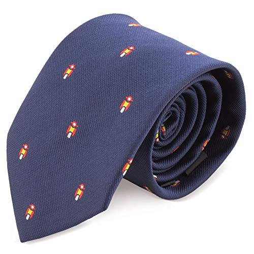 PIERRE DELONE. CORBATA COLOR MARINO CON ESTAMPADO DE VESPAS BANDERA DE ESPAÑA. SE SIRVE CON ESTUCHE-8.40 x 155.00 x 0.00 cm