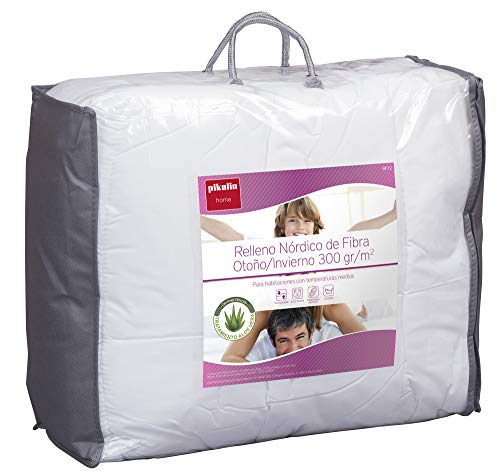 Pikolin Home - Edredón/Relleno nórdico hipoalergénico de fibra Aloe Vera, otoño-invierno, 300gr/m², 150x220cm-Cama 90 (Todas las medidas)