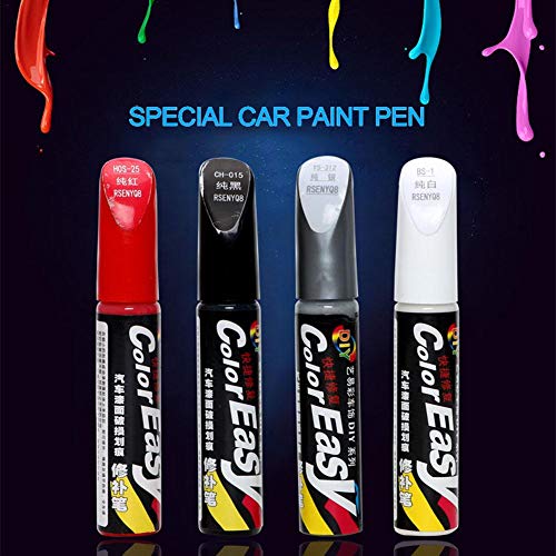 Pincel de reparación para pintura de coche, color plateado, negro, blanco, gris, metálico, multicolor, lápiz de reparación, Plateado