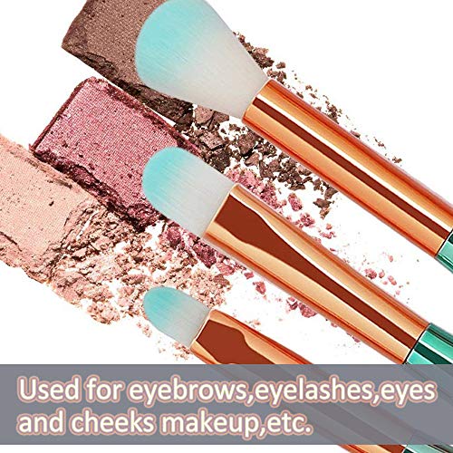 Pinceles de Maquillaje de Unicornio, Set de 11 Pinceles de Maquillaje Profesional + 30 Piezas Cojín de algodón, maquillaje cepillo kit cepillo Eyebrow Eyeliner Blush Cosmetic (Multicolor)