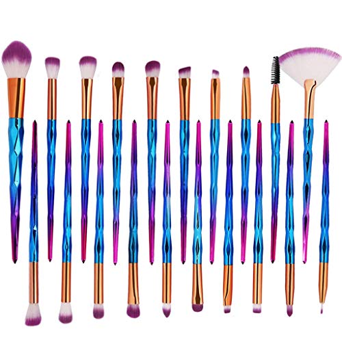 Pinceles de Maquillaje de Unicornio, Set de 20 Pinceles de Maquillaje Profesional, maquillaje cepillo kit cepillo Eyebrow Eyeliner Blush Cosmetic,Conjunto de pinceles de maquillaje