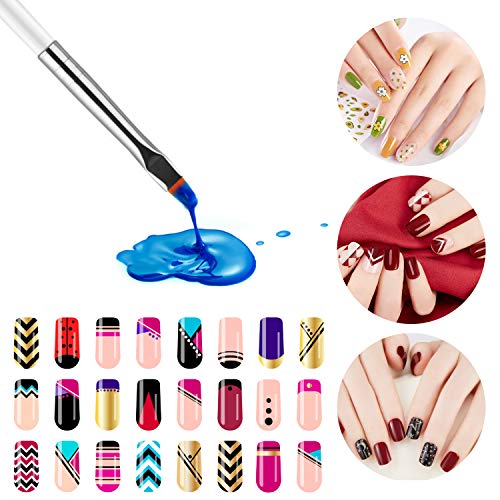 Pinceles para Uñas Acrilicas Profesional Nail Art Cepillo Manicura de Pinceles para Diseño de Uñas 15 pz Blanco Pinceles 5 pz Pluma Taladro