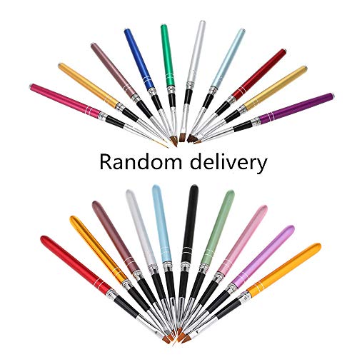 Pinceles para Uñas de Gel, Anself 10 Pcs Set de Cepillo de Esmalte Uñas ( Nylon Pluma de Fototerapia UV )