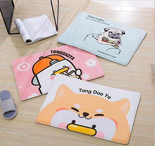 Pink Duck Franela Esponja Absorbente Antideslizante Gruesa Alfombra De Dibujos Animados Niños Arrastre Almohadilla Estera Baño Cocina Estera Puerta