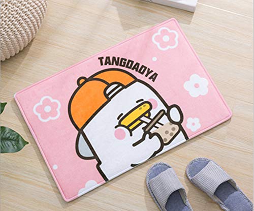 Pink Duck Franela Esponja Absorbente Antideslizante Gruesa Alfombra De Dibujos Animados Niños Arrastre Almohadilla Estera Baño Cocina Estera Puerta