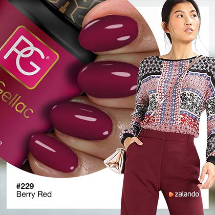 Pink Gellac 229 Berry Red Color Esmalte Gel Permanente 14 días