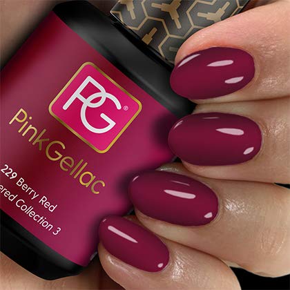Pink Gellac 229 Berry Red Color Esmalte Gel Permanente 14 días