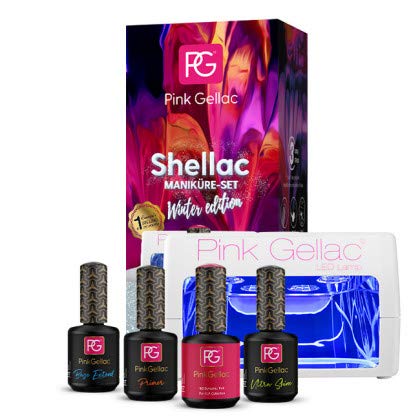 Pink Gellac Kit de inicio con Lámpara LED secador uñas para manicura de esmalte de gel permanente