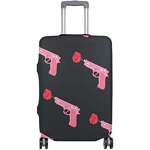 Pink Girl Power Gun Rose Patern Funda de Equipaje Equipaje Maleta Protector de Viaje M(60cm*81cm)