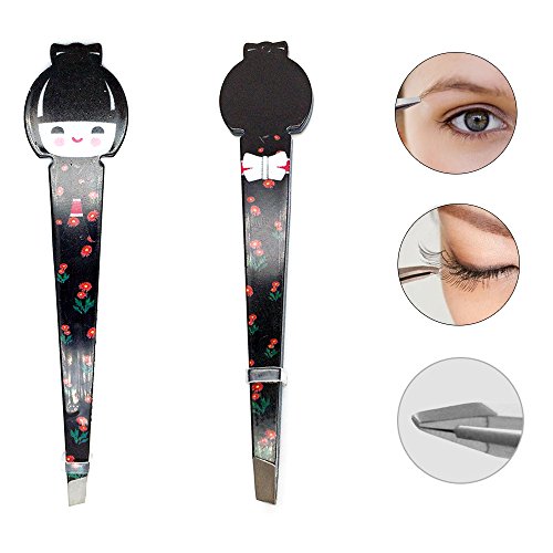Pinkiou cejas maquillaje pinzas Pinzas para depilación Set Japanese Geisha Style para niñas (paquete de 6)