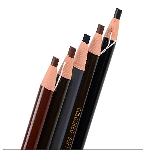 Pinkiou Lápices de cejas Marrón, Marrón oscuro, Marrón claro, Negro, Gris, Bolígrafos extraíbles (5 piezas)