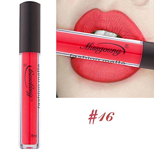 Pintalabios mate larga duracion,MOMOXI MISSYOUNG Lápiz labial líquido Hidratante Velvet Lápiz labial Cosmética Belleza Maquillaje 2019 Menos 5€ Lápiz labial Lustre Sexy Líquido Hidratante Profesional