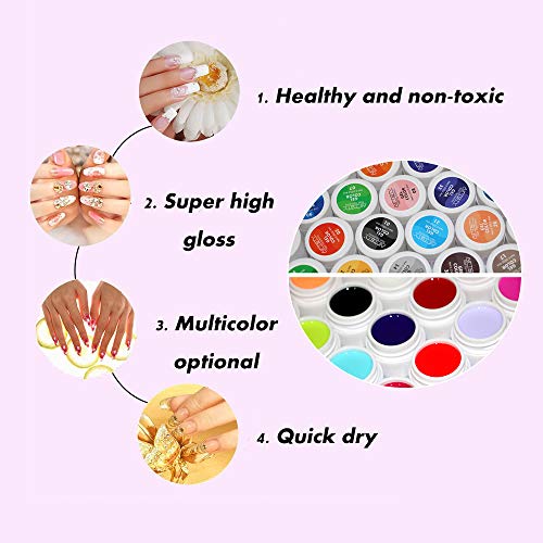 Pintauñas gel,Anself 5ml Gel Uñas 36 colores del Esmalte de Uñas UV/Lámpara Led Gel de uñas Kit de herramientas de esmalte
