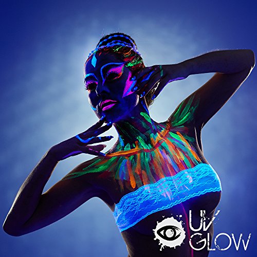 Pintura Corporal y Facial 10ml UV GLOW Conjunto De 7 Tubos Neón Fluorescente incandescente