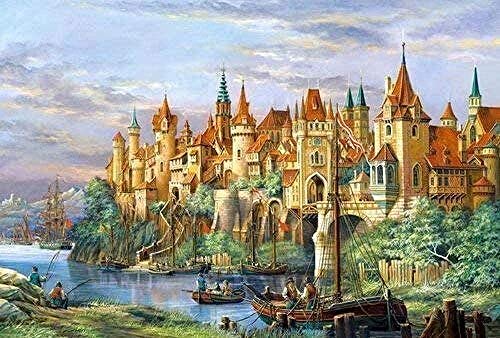 Pintura digital color talk DIY pintura al óleo kit de numeración Decoración navideña regalo en el puerto de Venecia Pintura DIY pintura colgante pintura decorativa