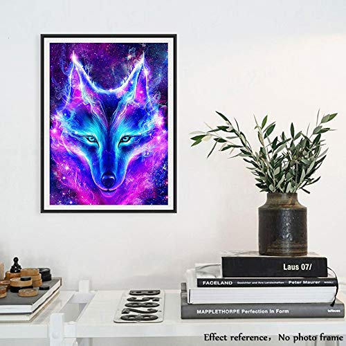 Pintura por Kits De Números para Niños Pintar por Números para Niños Adultos Kit De Pintura Al Óleo DIY Principiante 40Cm*50Cm -Lobo(Sin Marco)