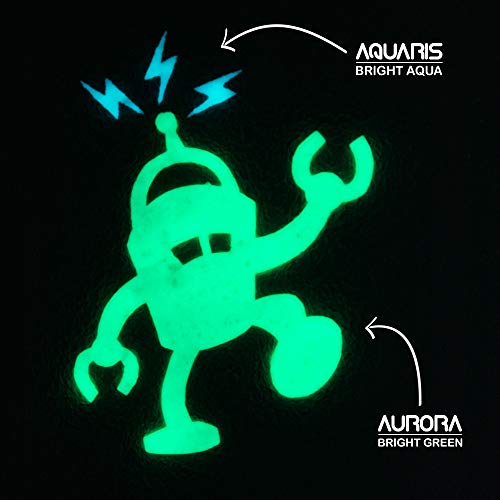 Pintura que Brilla en la Oscuridad (20ml) Aurora Verde Fuerte, No Tóxica, Base Acuosa, de SpaceBeams