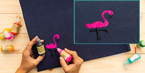Pintura Textil 3D Nazca – Set 20 Colores + 4 Neón x 30ml – Pintura Permanente Perfecta para Pintar con Relieve sobre Tela, Ropa, Camisetas, Cerámica, Madera, Piedra o Cualquier Superficie