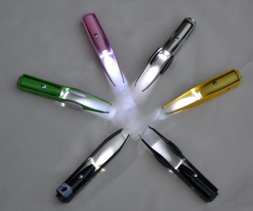 PINZA PARA PESTAÑAS CON LUZ Y POGGIADITO VERDE