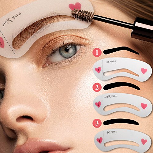 Pinzas cejas, Muscccm Pinzas Cejas Profesional 3 Piezas con Punta Inclinada, Punta Plana y Puntas Acentuadas - con Maquinilla de Afeitar para Cejas y Plantilla para Modelar cejas de 6 Estilos