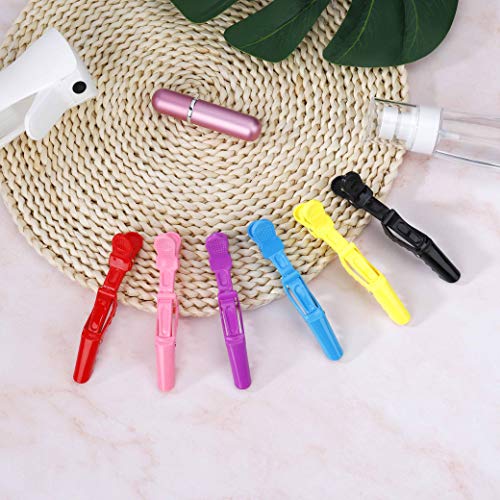 Pinzas de Pelo de Plástico Clips de Cocodrilo de Peluquería Profesional Antideslizante Seccionamiento Pinza de Cabello para Marcar, Peinar, Planchar el Pelo 30 Piezas 6 Colores