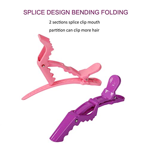 Pinzas de Pelo de Plástico Clips de Cocodrilo de Peluquería Profesional Antideslizante Seccionamiento Pinza de Cabello para Marcar, Peinar, Planchar el Pelo 30 Piezas 6 Colores