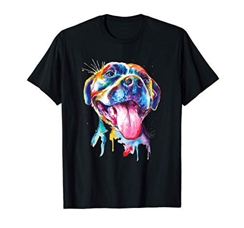 Pitbull - Artistic Splash Art Animal Colorful Dog Breed Gift Camiseta
