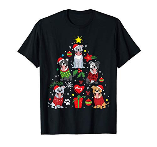 Pitbull Perro de Árbol de Navidad Regalo divertido Camiseta