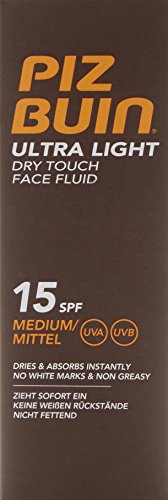 Piz Buin - Protección Solar, Ultra Light Dry Touch Fluido Solar Facial SPF 15 - Protección media Bote 50 ml