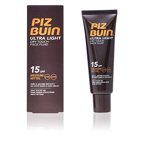 Piz Buin - Protección Solar, Ultra Light Dry Touch Fluido Solar Facial SPF 15 - Protección media Bote 50 ml