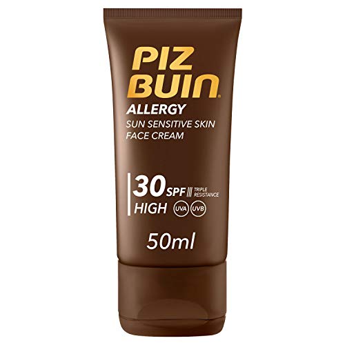Piz Buin, Protector Solar Allergy, Crema Facial SPF 30, Protección Alta, Bote 50 ml