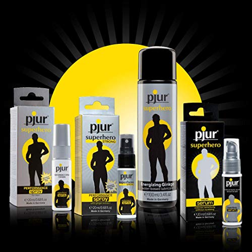 pjur superhero glide - Lubricante estimulante con ginkgo - da potencia y estimula - para todos los hombres que desean más (100ml)