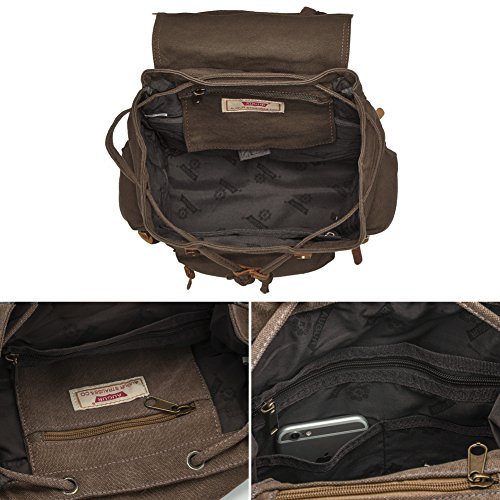 P.KU.VDSL Canvas Rucksack 15L Mochila Tipo Casual, 42 cm, 15 Liters, Verde (armygrün)