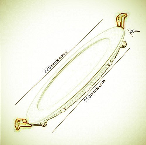 Placa LED 20W Circular SuperSlim (Pack 5) Panel Downlight LED Empotrado Φ225mm Blanco Frío 6000k-6500k 1800 Lúmenes ONSSI LED